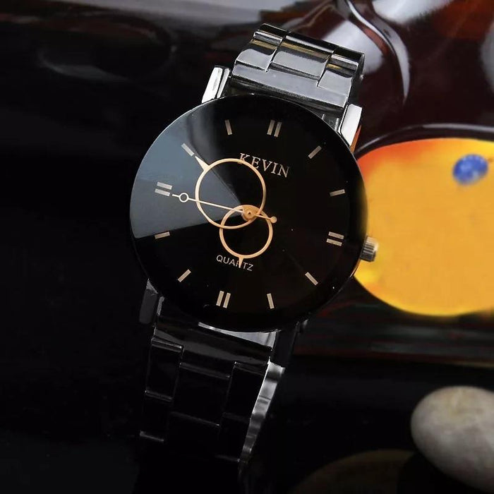 New Fashion Casual Men'S Watch Simple Personality Retro Luxury Crystal Men And Women Business Steel Belt Quartz Watch Clock