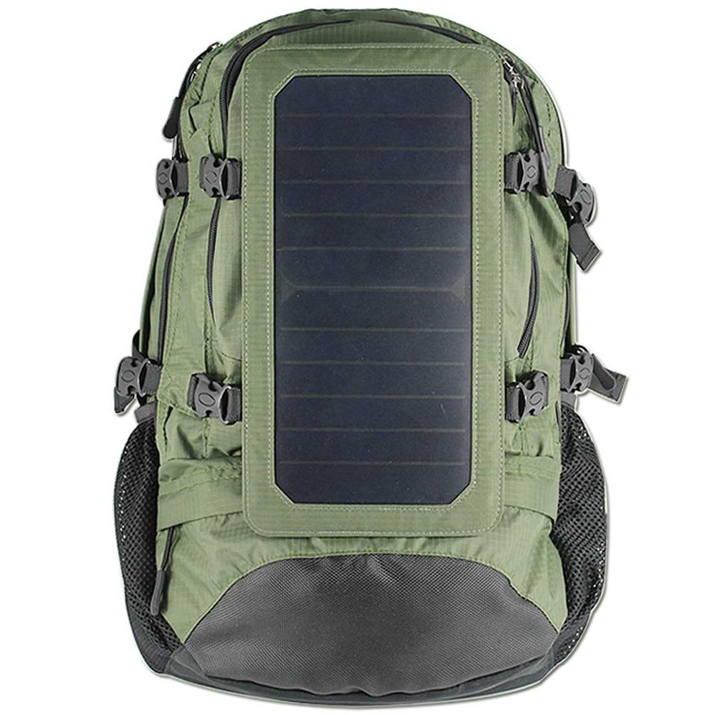 Solar Energy Backpack Woman Man Charging Backpack for Travel Climbing Outdoor (Green)