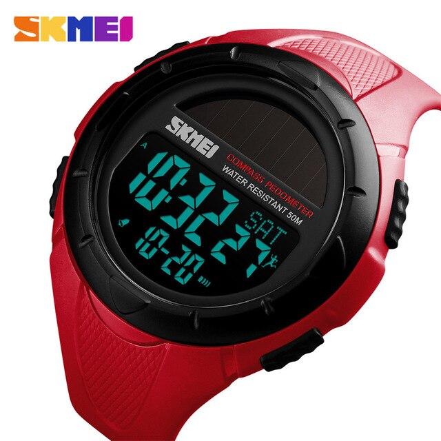 SKMEI Smart Watch Men Digital Watches Outdoor Pedometer Calorie Solar Power Waterproof Men's Sport Watch Relogio Masculino 1488