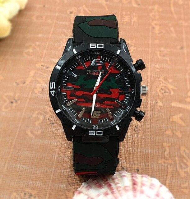 Fashion Sports Outdoor Men's Women's Digital Watch Military Men's Silicone Camouflage Plastic Strap Quartz Wrist Bracelet Clock
