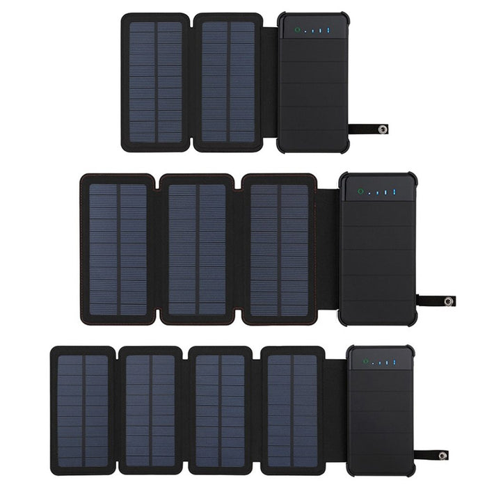 Solar panel charger mobile power waterproof power supply dual USB port 10000mAh mobile phone battery outdoor portable folding