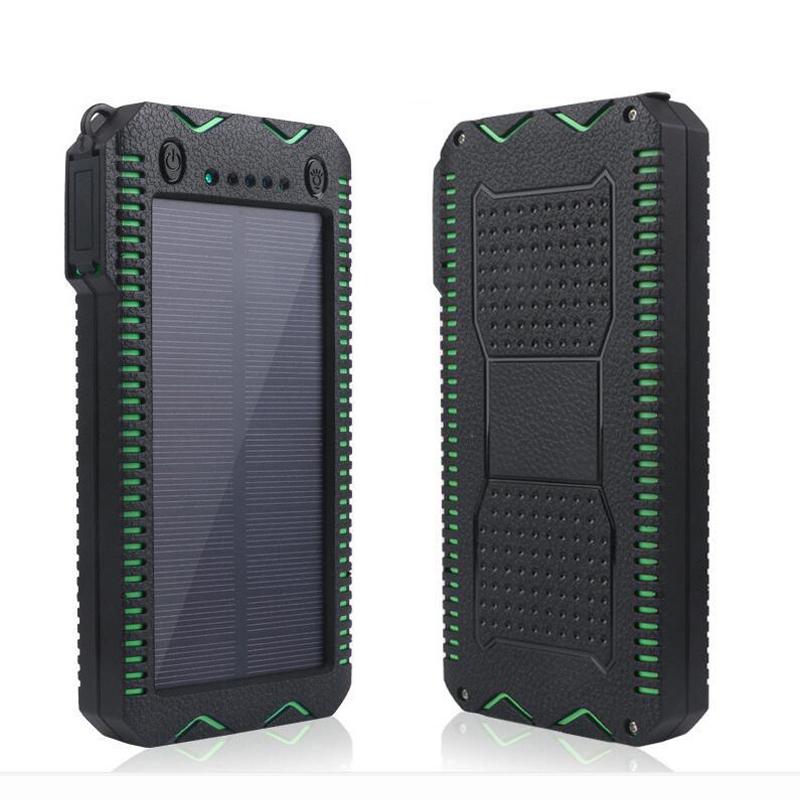 15000mAh Portable Power Bank Dual USB Charger Solar Power Bank For iPhone Samsung Xiaomi Mobile Phones External Backup Poverbank