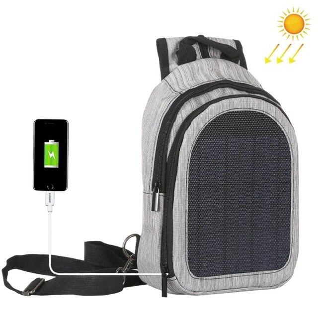 Pawaca Anti Thief Travel Backpack Solar Energy Charging Backpack For Women Men Convenient USB Charge Slanted Zipper PVC Backpack