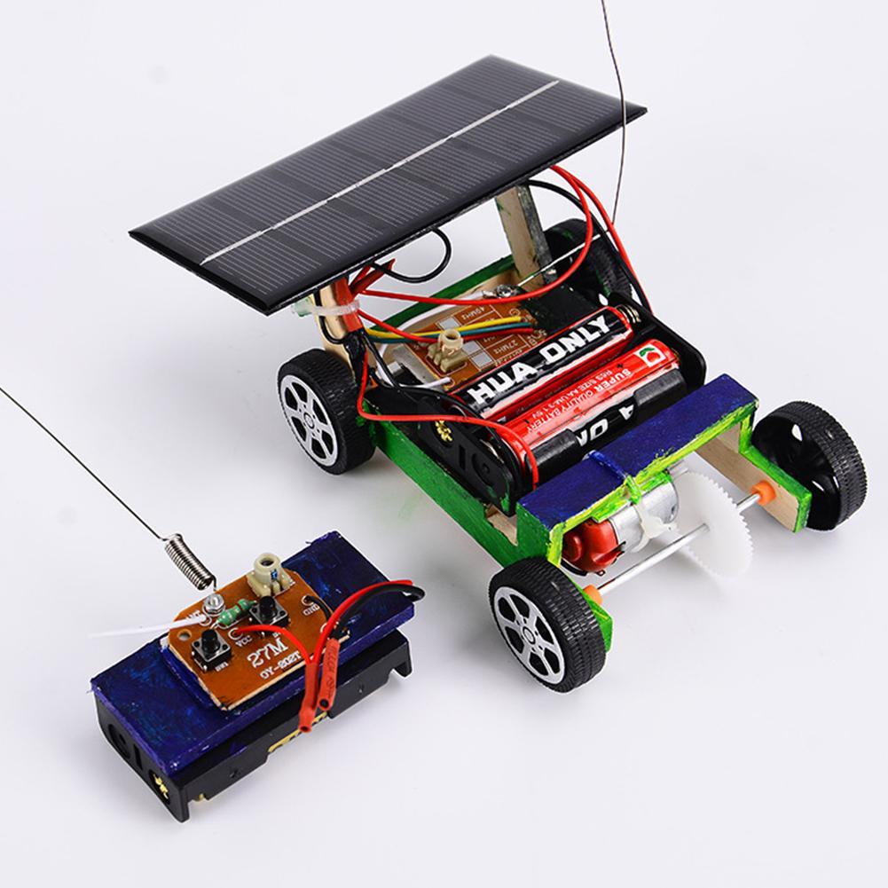 HobbyLane Wooden DIY Solar Powered RC Car Puzzle Assembly Science Vehicle Toys Set for Children