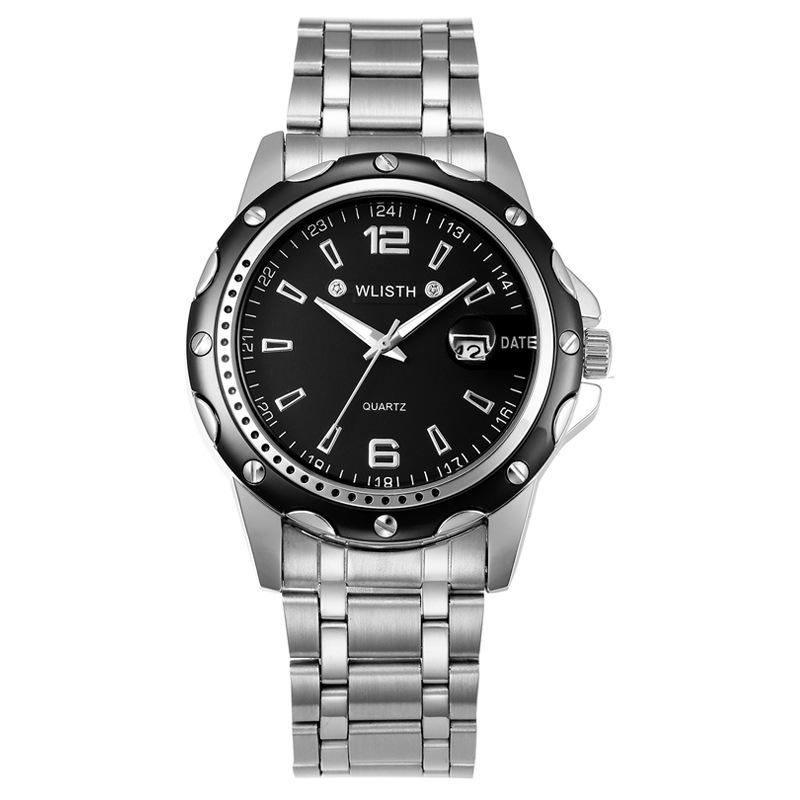 Brand Waterproof Watch Success Man Small Three-Needle Luminous Wristband Watch Stainless Steel Belt Folding Buckle Bracelet Gift
