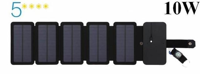 10W Solar Cells Charger Folding Foldable Waterproof Solar Charger 5V 2A Fast Charge Portable Solar Panel Charger for Smartphones
