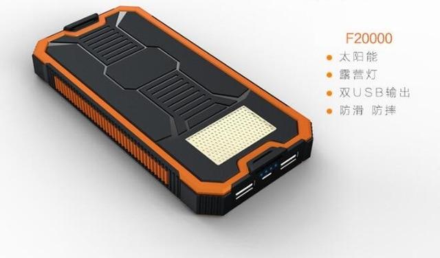 Huge Capacity Solar Power Bank 30000mAh Dual-USB Waterproof Solar Power Bank Battery Charger For All Phone Iphone Huawei Xiaomi