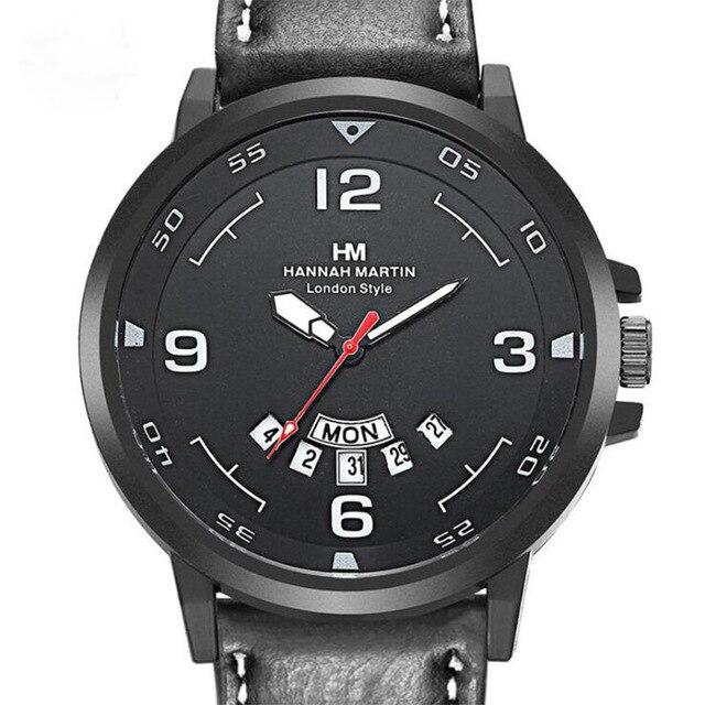 Fashion Hot Sale Double Calendar Men's Watch 30M Daily Waterproof Leather Strap Stainless Steel Buckle Quartz Watch Sports Clock