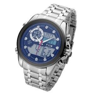 6.11 Luxury Brand Mens New Fashion Dazzle Glass Watch Military Watch Analog Digital ELClock Full Steel LED Watch Men Sport Watch
