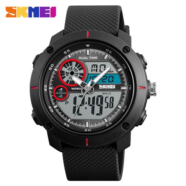 Free Shipping 50M Waterproof Men's Watch Men's Sports Watch Men's Military Watch Large Multifunction Electronic Watch