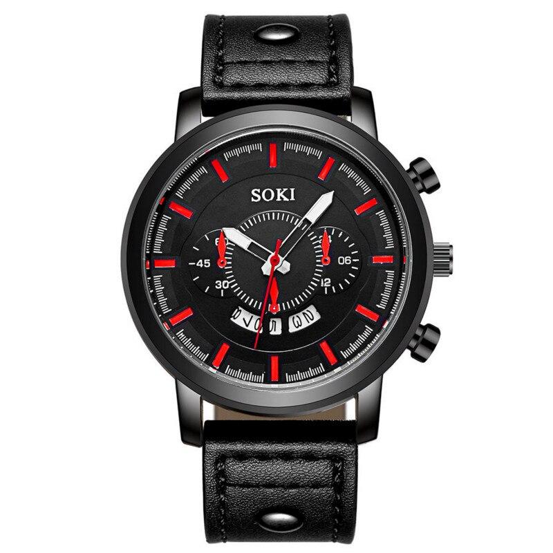 Fashion Business Men's Watch Calendar Sports Student Quartz Watch Simple Waterproof Sports Men's Wristband Gift Free Shipping