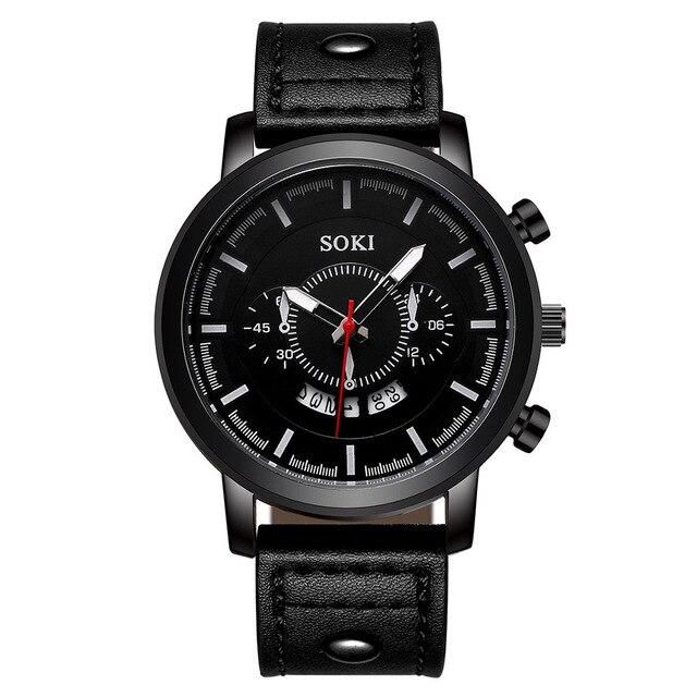 Fashion Business Men's Watch Calendar Sports Student Quartz Watch Simple Waterproof Sports Men's Wristband Gift Free Shipping