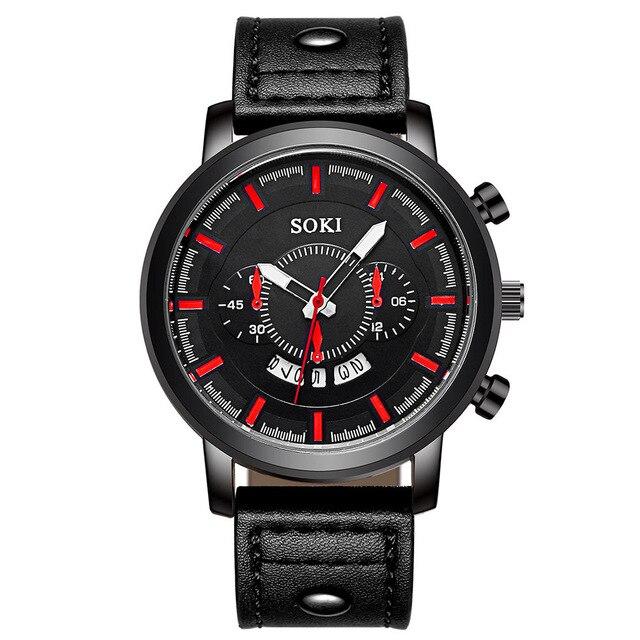 Fashion Business Men's Watch Calendar Sports Student Quartz Watch Simple Waterproof Sports Men's Wristband Gift Free Shipping