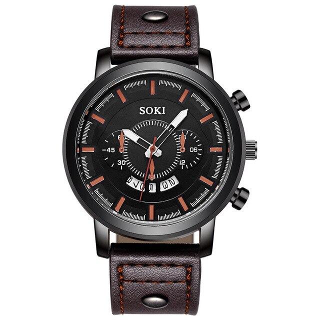 Fashion Business Men's Watch Calendar Sports Student Quartz Watch Simple Waterproof Sports Men's Wristband Gift Free Shipping