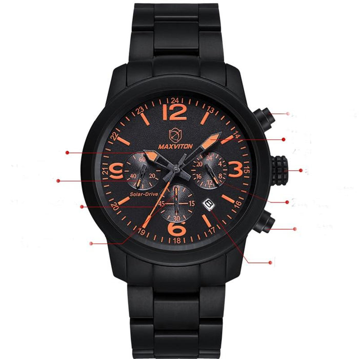 Fashion Sports Watches Special Forces Luminous 100Meters Waterproof Sapphire Glass Solar Movement Steel Men Wrist watch for male