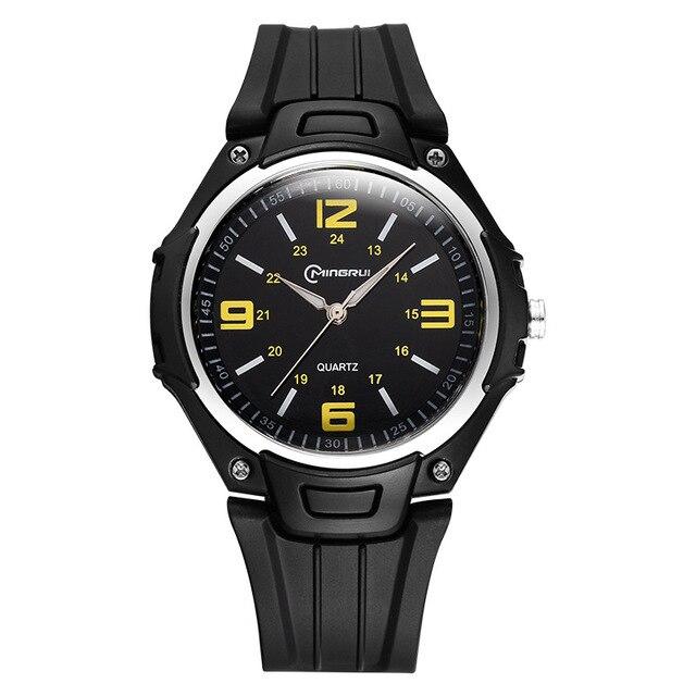 Hot Men's Waterproof Watch Girl Student Simple Table Cool Night Import Movement Organic Glass Mirror Glass PU Strap School Gift