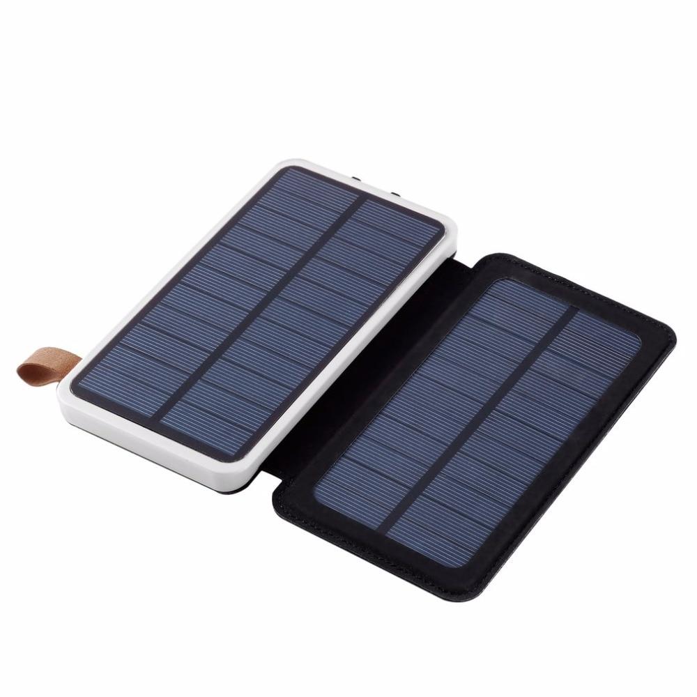 Power Bank 20000mAh Solar Power Bank Dual USB Waterproof Solar Charger External Battery powerbank for xiaomi mi 9 iphone x