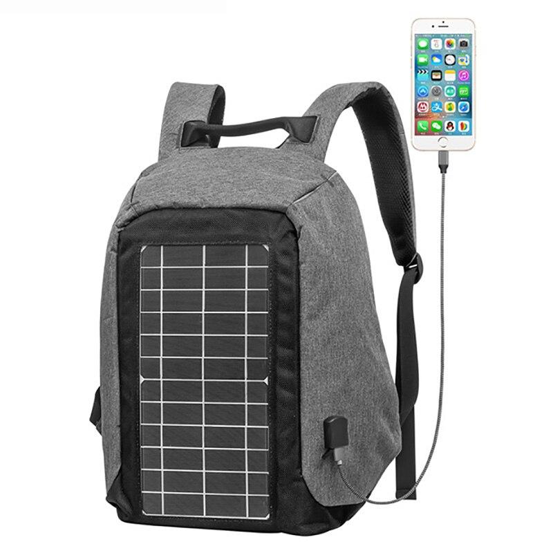 New Men And Women Style Solar USB Charging Computer Bag Student Leisure Travel Backpack