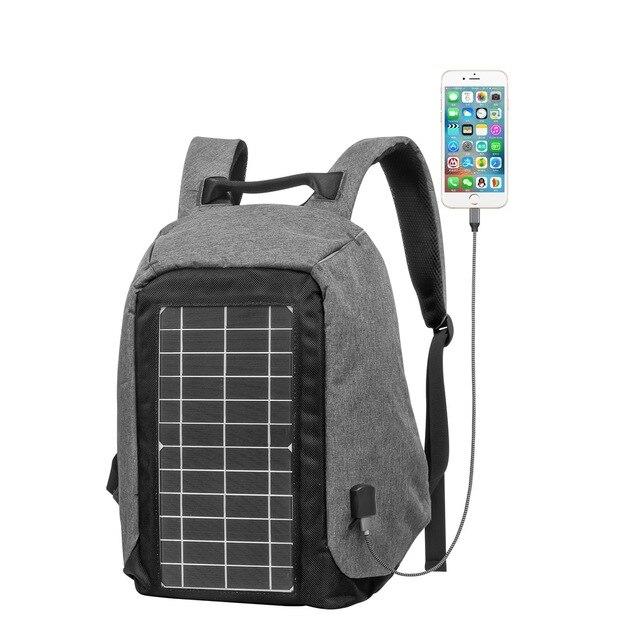 New Men And Women Style Solar USB Charging Computer Bag Student Leisure Travel Backpack