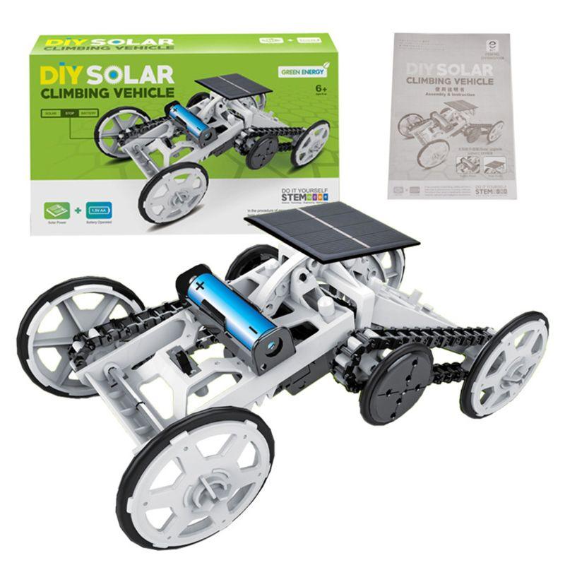 4WD Car DIY Climbing Vehicle Kit Electric Mechanical / Solar Power Science Building Toys for Kids and Teens