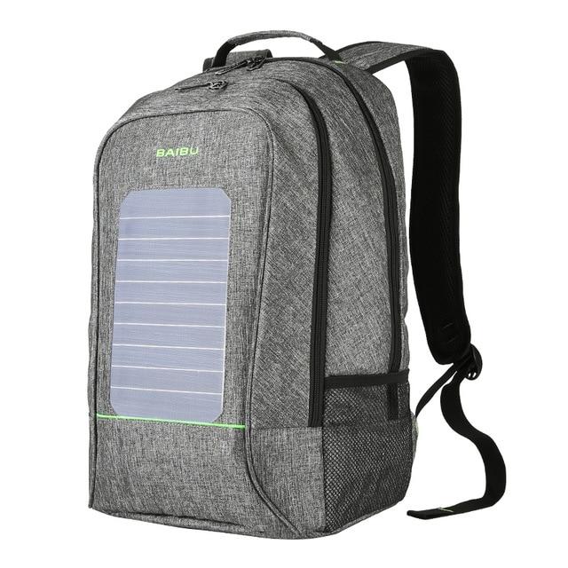 Multifunction Solar Energy Men Women Backpack Anti Thief Waterproof 15.6 inch Laptop USB Charging Backpack Leisure Travel Bags