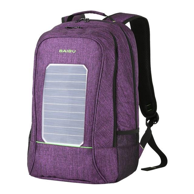 Multifunction Solar Energy Men Women Backpack Anti Thief Waterproof 15.6 inch Laptop USB Charging Backpack Leisure Travel Bags