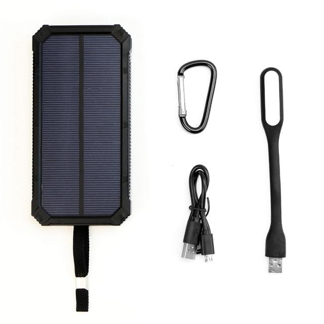 15000mAh Portable Solar Power Bank Outdoor External Battery Charger for iPhone Samsung Huawei Smartphone Xiaomi Outdoors Camping