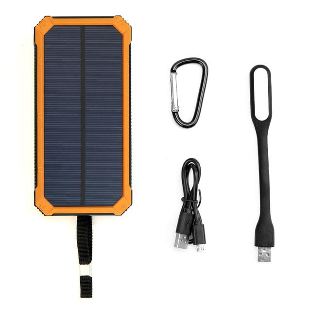 15000mAh Portable Solar Power Bank Outdoor External Battery Charger for iPhone Samsung Huawei Smartphone Xiaomi Outdoors Camping