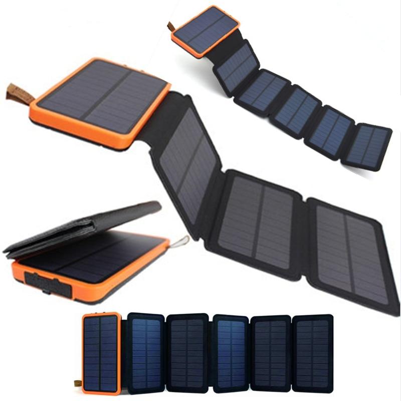 KERNUAP folding Solar panel 12W 10W sunpower battery 30000mah solar celles universal Phones power bank Charger Outdoors External