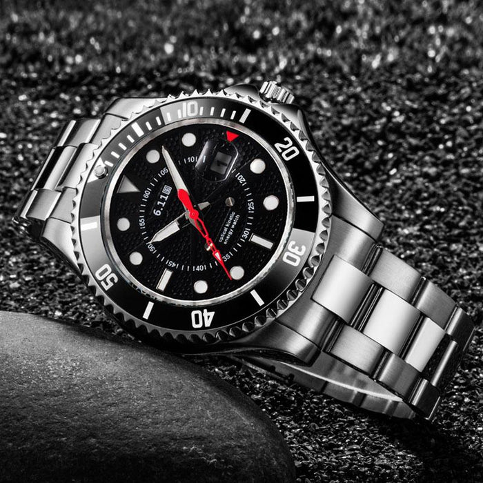6.11 New Solar-powered Watch Full Steel Clock Military Outdoor Luminous Quartz Watch Men Casual 30M Waterproof Sport Watch+Box