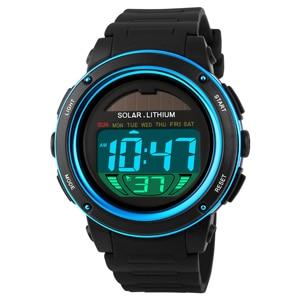 Hot Famous Brand Men Boys Solar Alarm Digital LED 50M Waterproof Wristwatch Military Dive Analog Smart Relogio Masculino Watches