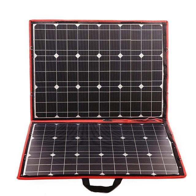 Dokio Brand 110w(55Wx2pcs) Flexible Foldble Mono Solar Panel 100W For Travel & Boat & RV High Quality Portable Solar Panel China