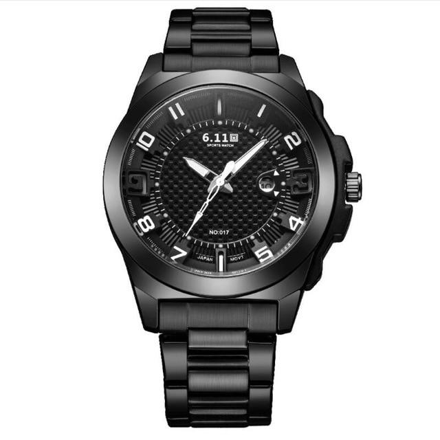 6.11 Mens 2019 New Fashion Solar-powered Watch Full Steel Clock Army Military Outdoor Quartz Watch Men Sport Watch NO.017