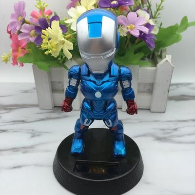 Cute Solar Powered Dancing Figures Marvel Batman Treeman One Piece Swinging Bobble Dancer Solar Toys Ironman Car Decoration Gift