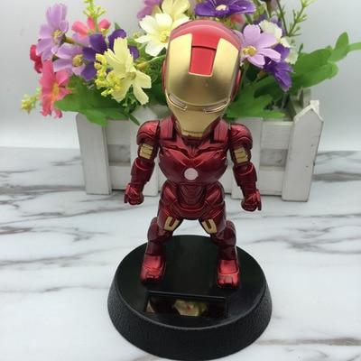 Cute Solar Powered Dancing Figures Marvel Batman Treeman One Piece Swinging Bobble Dancer Solar Toys Ironman Car Decoration Gift