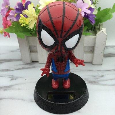 Cute Solar Powered Dancing Figures Marvel Batman Treeman One Piece Swinging Bobble Dancer Solar Toys Ironman Car Decoration Gift