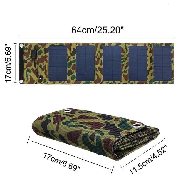 7.5W/10W/15W Waterproof Portable Sunpower Foldable Solar Panel Celles Charger with USB Port Universal Phones Power Bank Charger